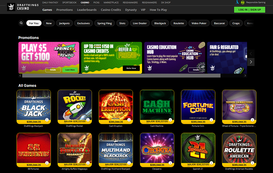 Online slots at DraftKings Casino in New Jersey