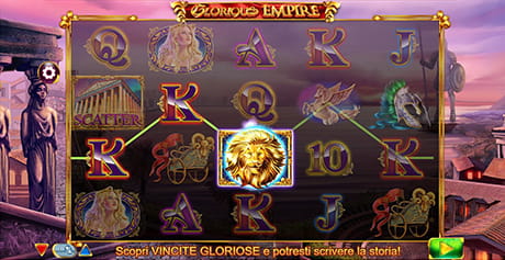 L’interfaccia di gioco della slot machine 'Glorious Empire'.