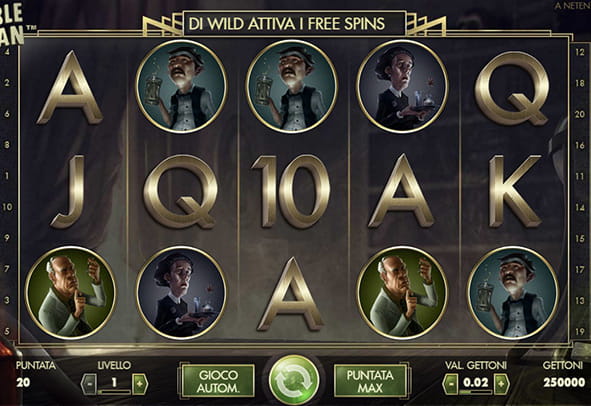 L'interfaccia della slot tematica The Invisible Man prodotta da NetEnt.