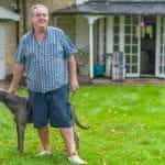 Harry Findlay at home with his dogs