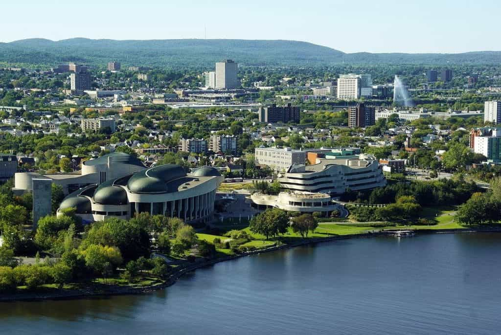 The city skyline of Ottawa, Ontario.