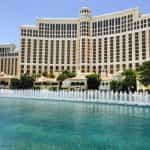 Bellagio Hotel in Las Vegas exterior with fountain.