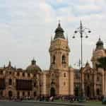 A colonial building in the historic center of Lima, Peru.