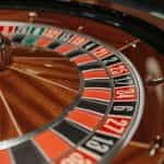 A roulette wheel in a casino.