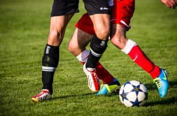 Football player on the ball.