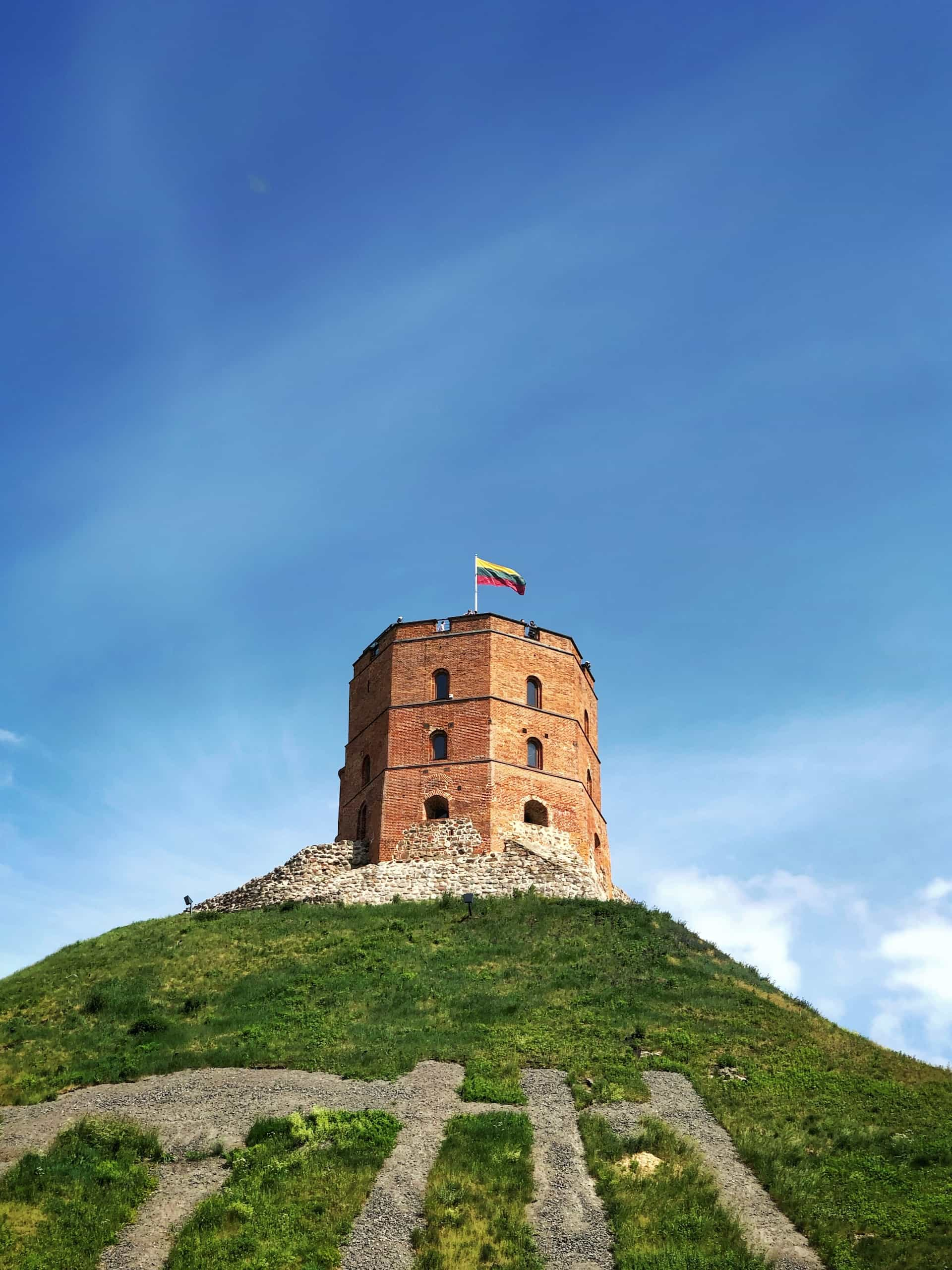 A castle on top of a hill.