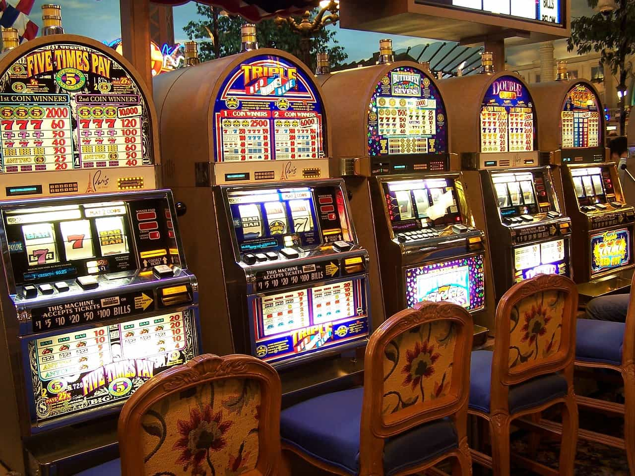 Slot machines in casino.