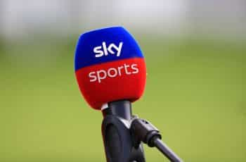 A Sky Sports branded microphone is ready for action.