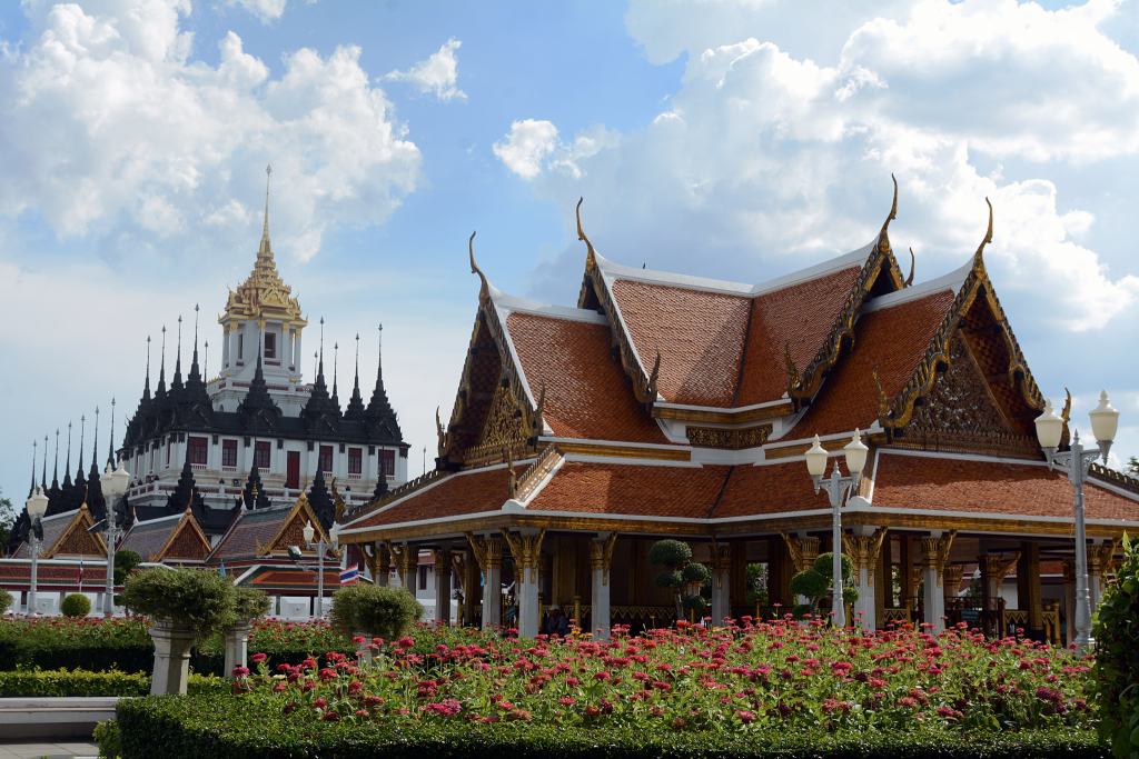 A Landscape with Traditional Buildings in Thailand